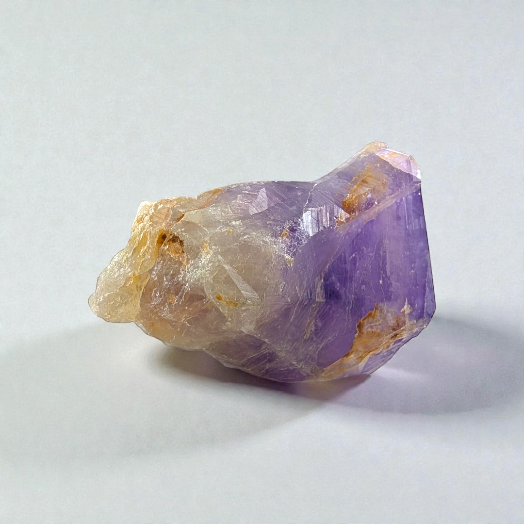 Detailed view of natural inclusions in Amethyst Crystal Point sourced from zen collection new age store in Barrie