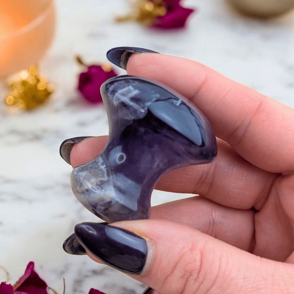 Natural amethyst personal massager