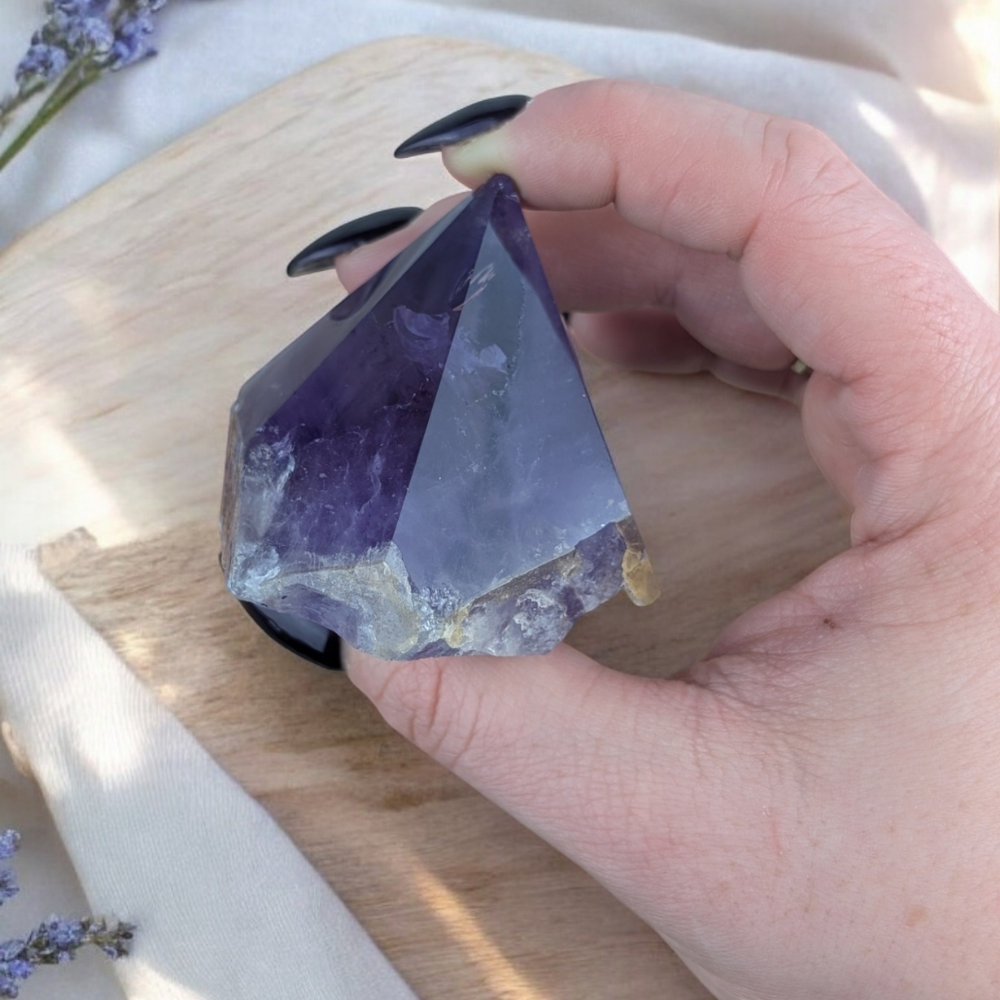 Amethyst Pyramid Point showcasing vibrant purple color.