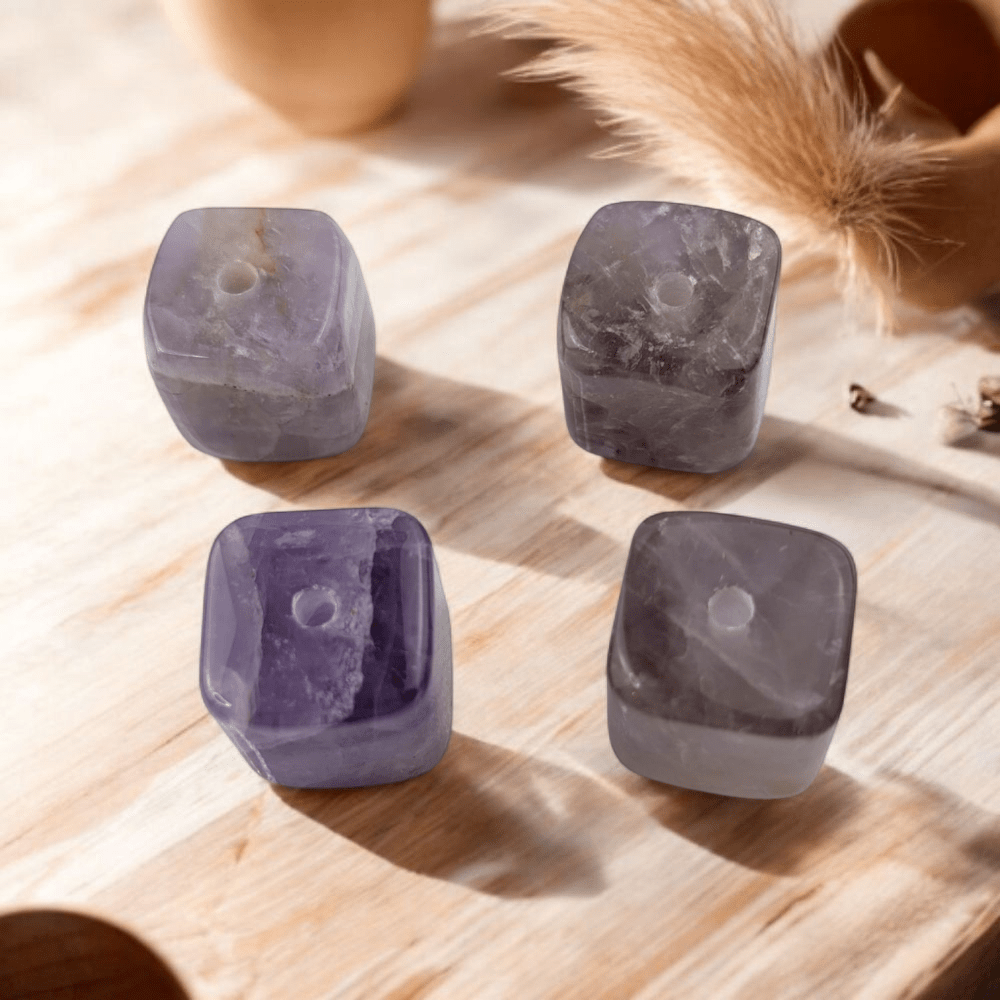 Polished Amethyst incense base for altar