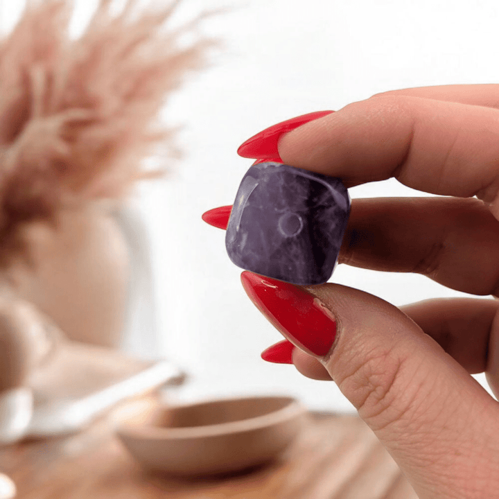 Purple crystal cube incense burner