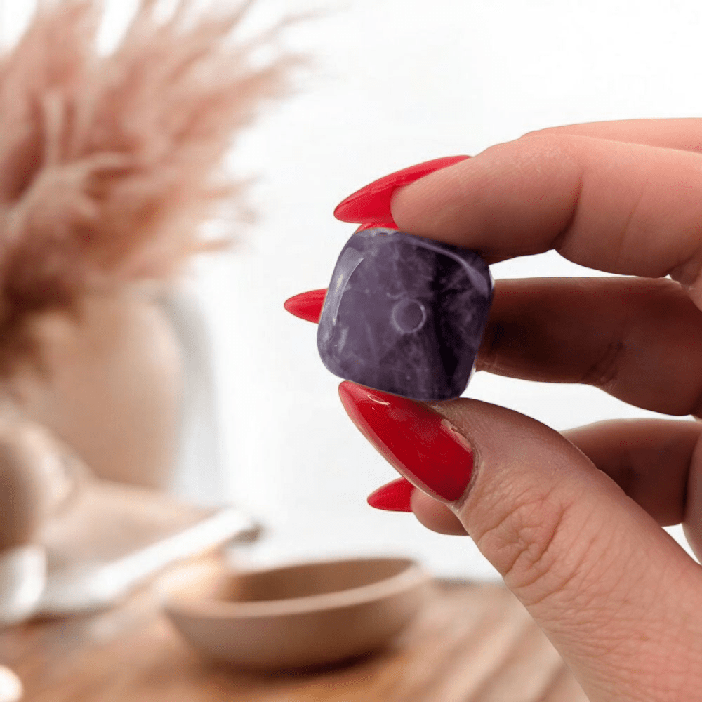 Purple crystal cube incense burner