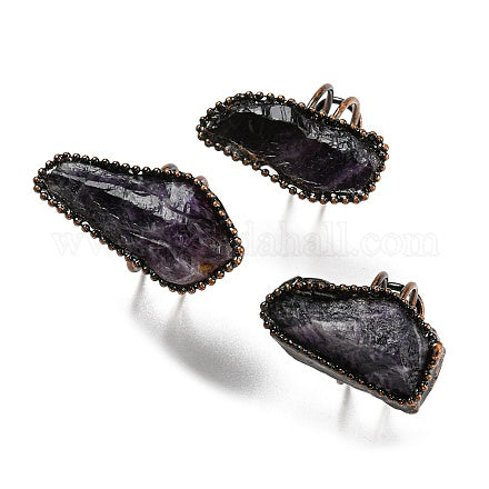 Amethyst Irregular Rectangle Adjustable Crystal Ring  available at Zen Collection  Crystal Store Canada