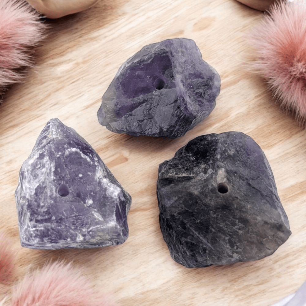 Amethyst crystal incense burner for rituals