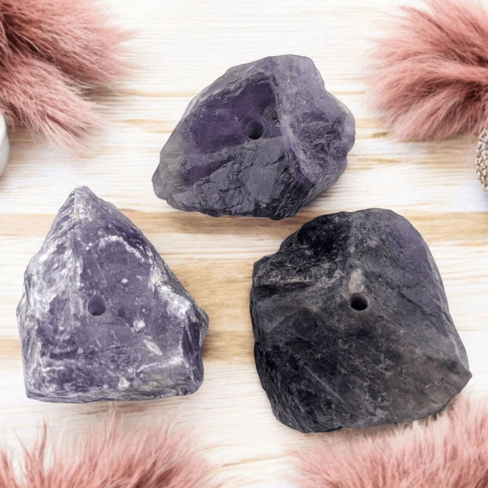 Purple Amethyst incense stick holder