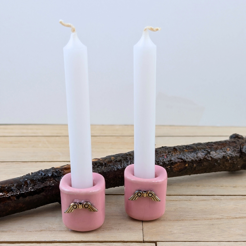 Angel Wings candle holder for love and gratitude rituals