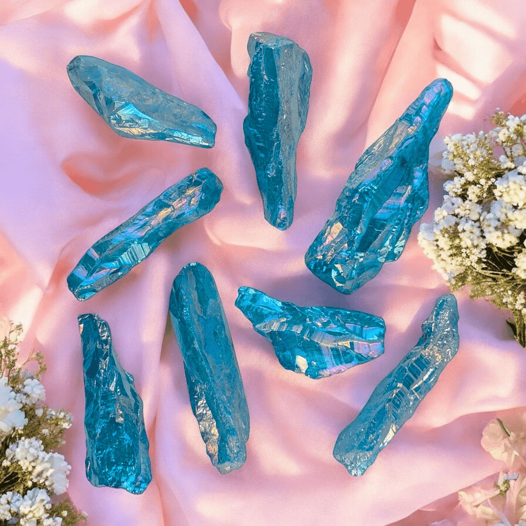 Aqua Aura Quartz crystal point