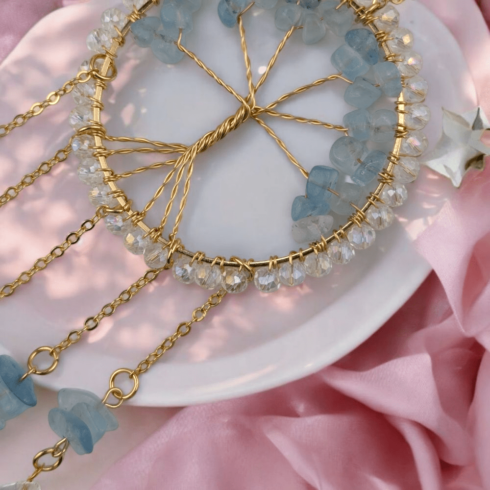Aquamarine Tree of Life sun catcher