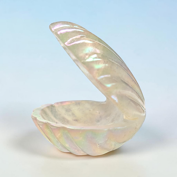Aura Clear Quartz Crystal Clam Shell | Clear Quartz | Aura Purification and Spiritual Awakening | Zen Collection Canada