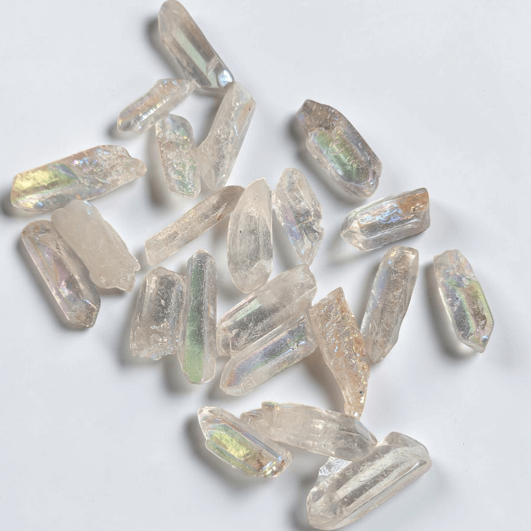Aura Clear Quartz crystals for crown Chakra healing. Available in-store and online at Zen Collection Metaphysical Store 