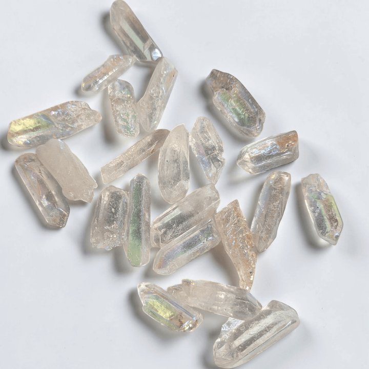 Aura Clear Quartz crystals for crown Chakra healing. Available in-store and online at Zen Collection Metaphysical Store 