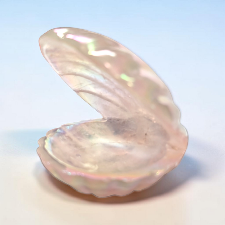 Aura Rose Quartz Crystal Clam Shell | Rose Quartz | Heart Clearing and Self-Love Support | Zen Collection Canada