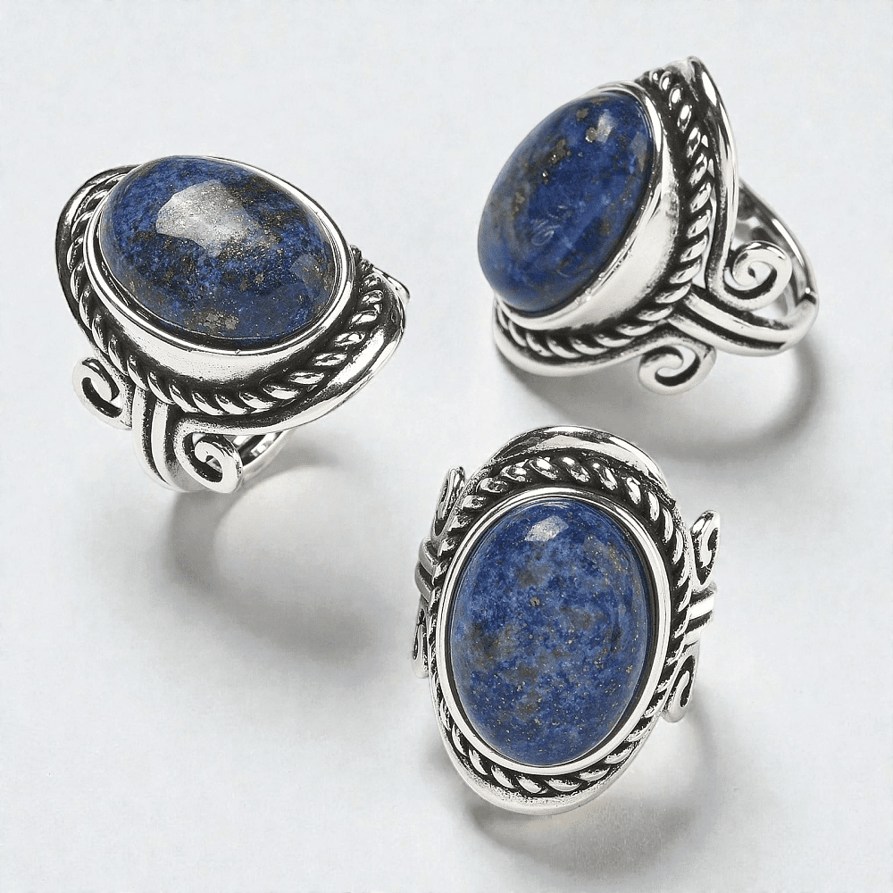 Natural lapis lazuli crystal ring for Truth and wisdom available at zen collection metaphysical store near me