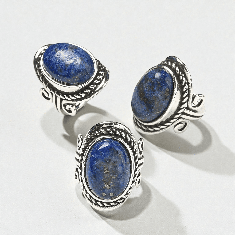 Natural lapis lazuli crystal ring for Truth and wisdom available at zen collection metaphysical store near me