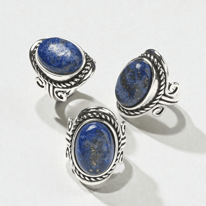 Natural lapis lazuli crystal ring for Truth and wisdom available at zen collection metaphysical store near me