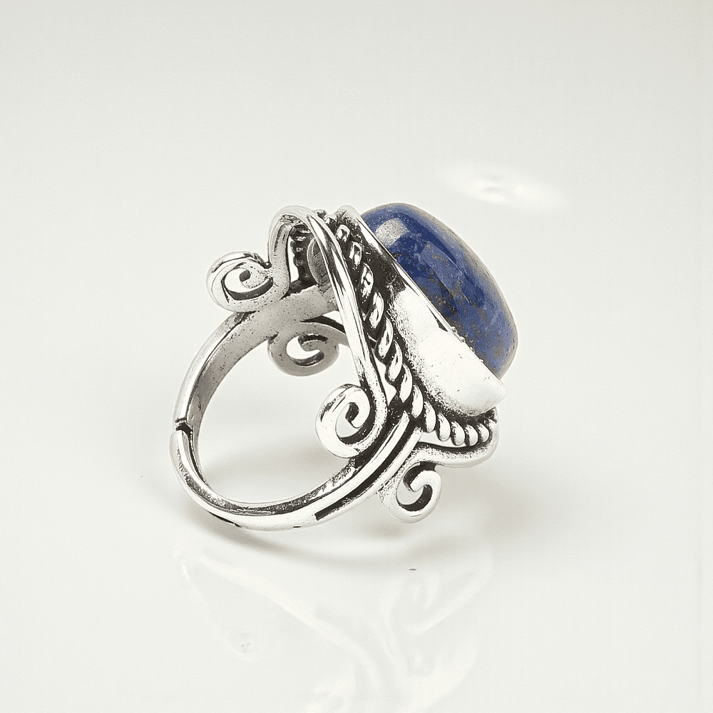 Natural lapis lazuli crystal ring for Truth and wisdom available at zen collection metaphysical store near me