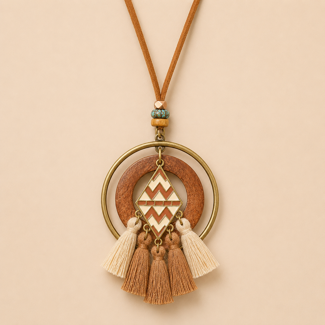 Aztec Boho Suede Necklace - Main View | Zen Collection Metaphysical Store