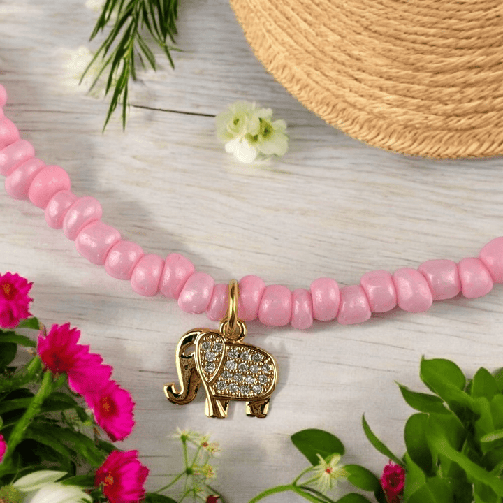 Summer pink charm necklace and accessories