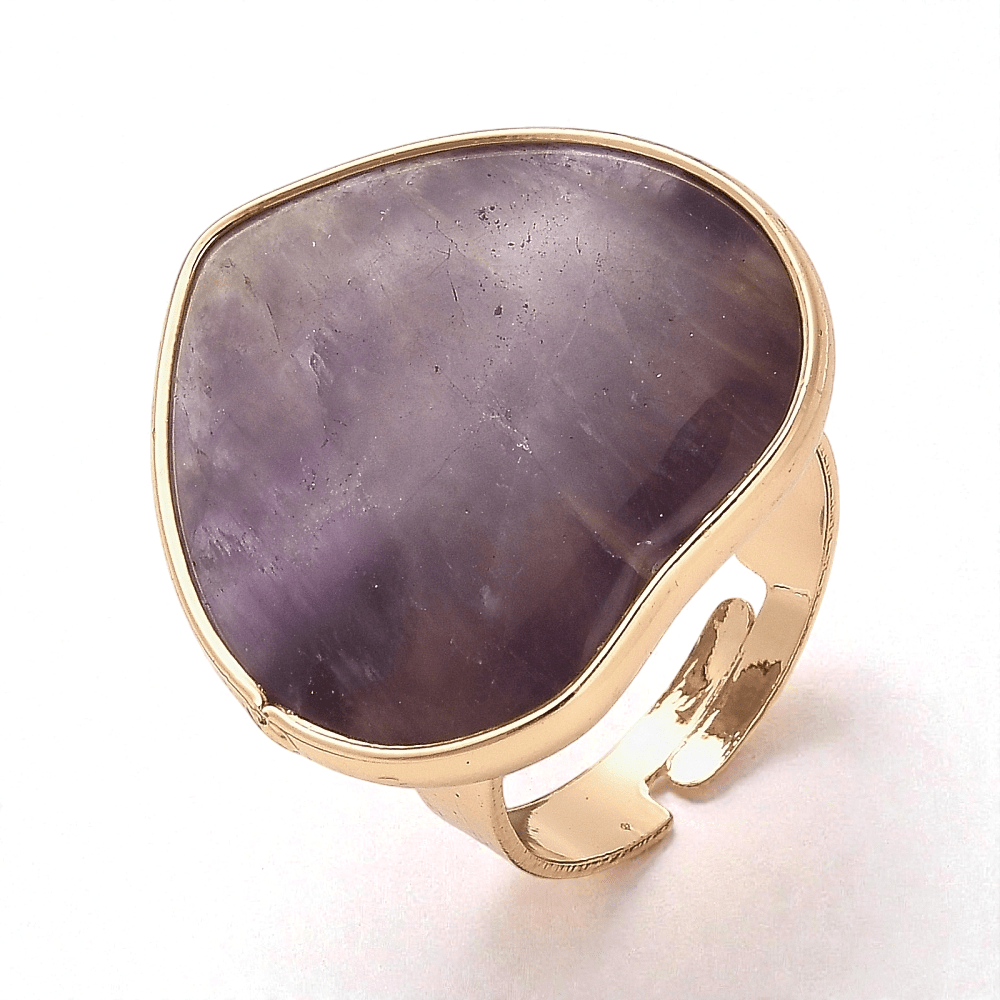 Big amethyst Crystal heart ring for intuition and emotional clarity. Shop In-store or Online Now with Zen Collection Metaphysical Store in Barrie Ontario Canada 