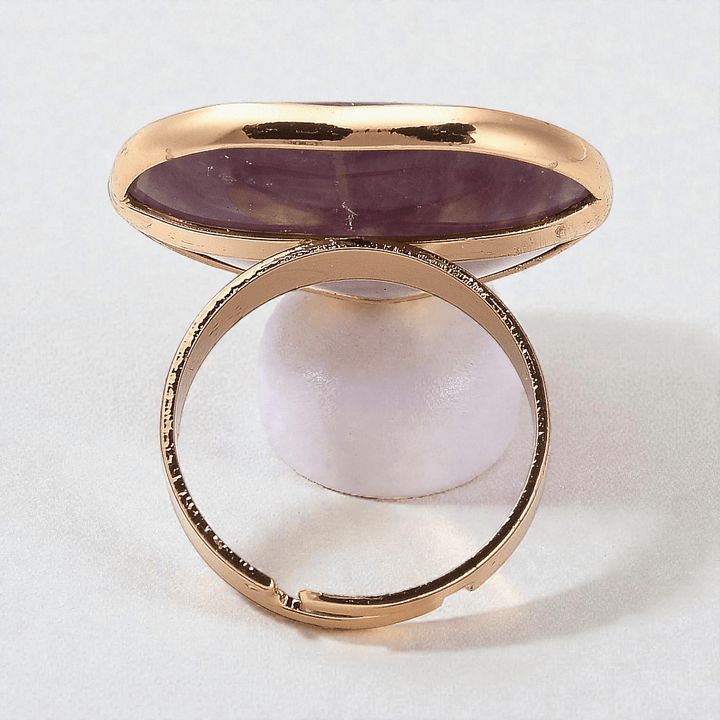 Big amethyst Crystal heart ring for intuition and emotional clarity. Shop In-store or Online Now with Zen Collection Metaphysical Store in Barrie Ontario Canada 