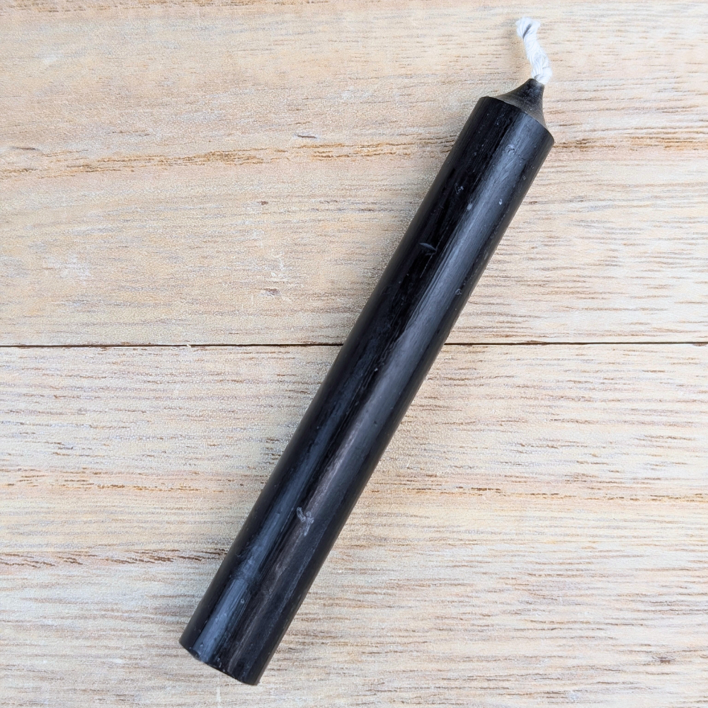 Black mini chime candle for protection rituals