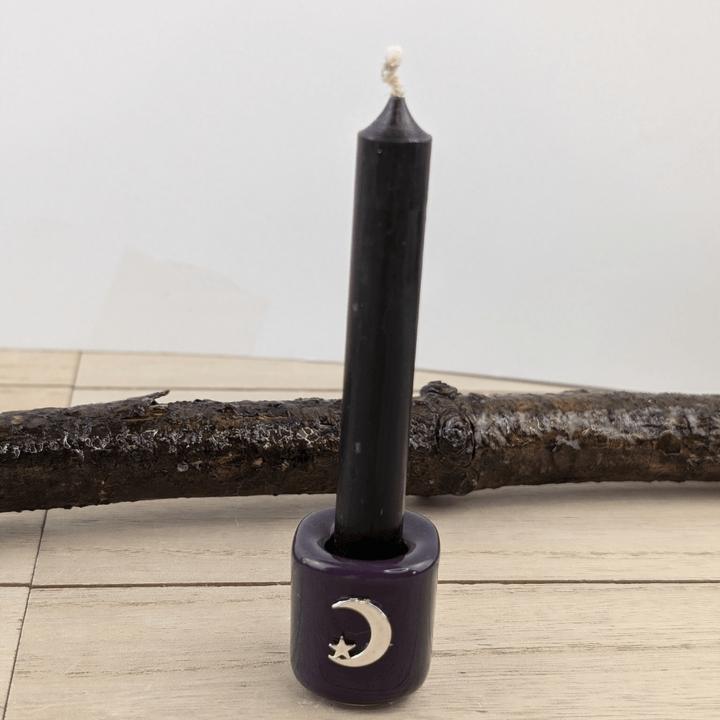 Black mini chime candle for protection rituals