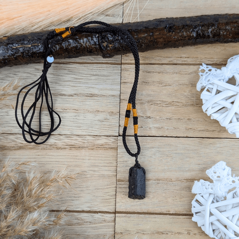 Natural Black Tourmaline Pendant for Grounding and Balance