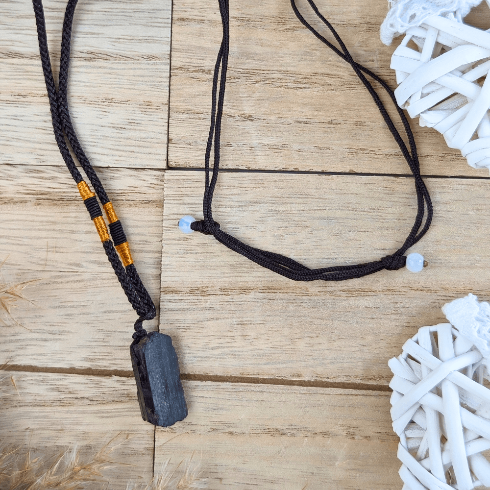 Raw Black Tourmaline Necklace for Spiritual Protection