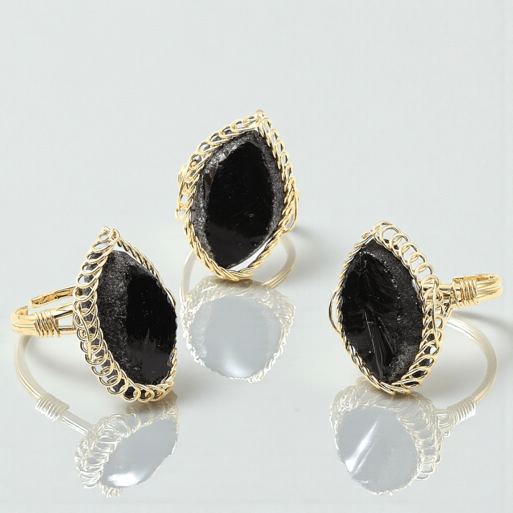 root chakra black obsidian crystal jewelry available at zen collection. Shop in-store or online now