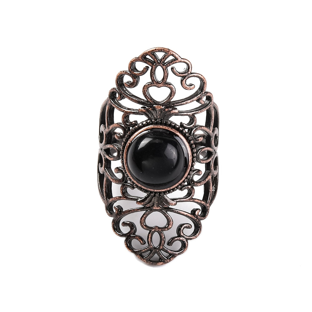 Natural Black Obsidian gemstone adjustable ring available at Zen Collection Canadian Metaphysical Store Near Me