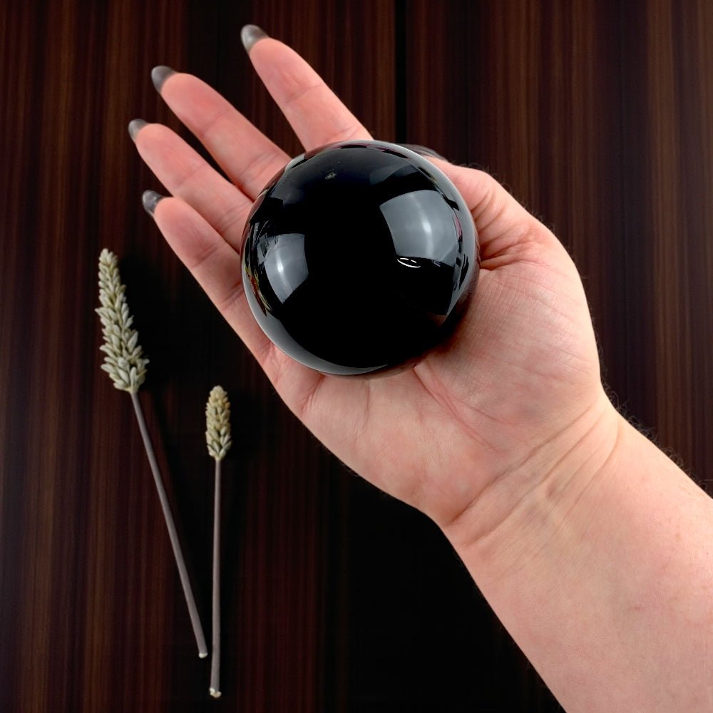 Root Chakra Crystals - Black Obsidian Crystal Sphere available at zen collection metaphysical supply store in Barrie