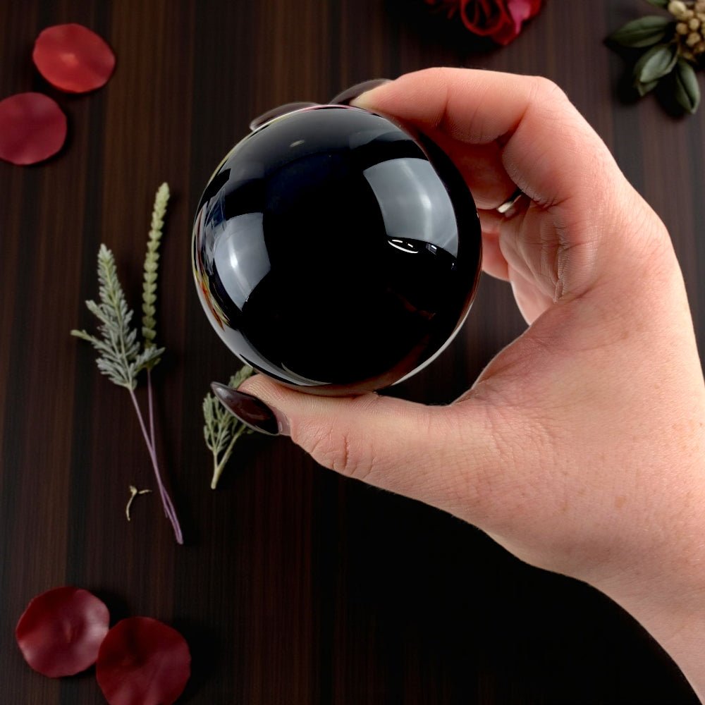 Root Chakra Crystals - Black Obsidian Crystal Sphere available at zen collection metaphysical supply store in Barrie