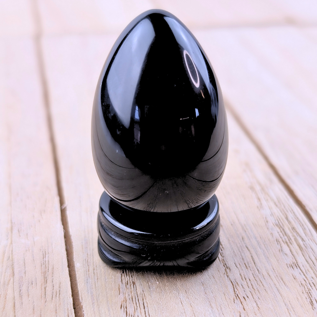 Obsidian Yoni Egg undrilled for spiritual and physical well-being