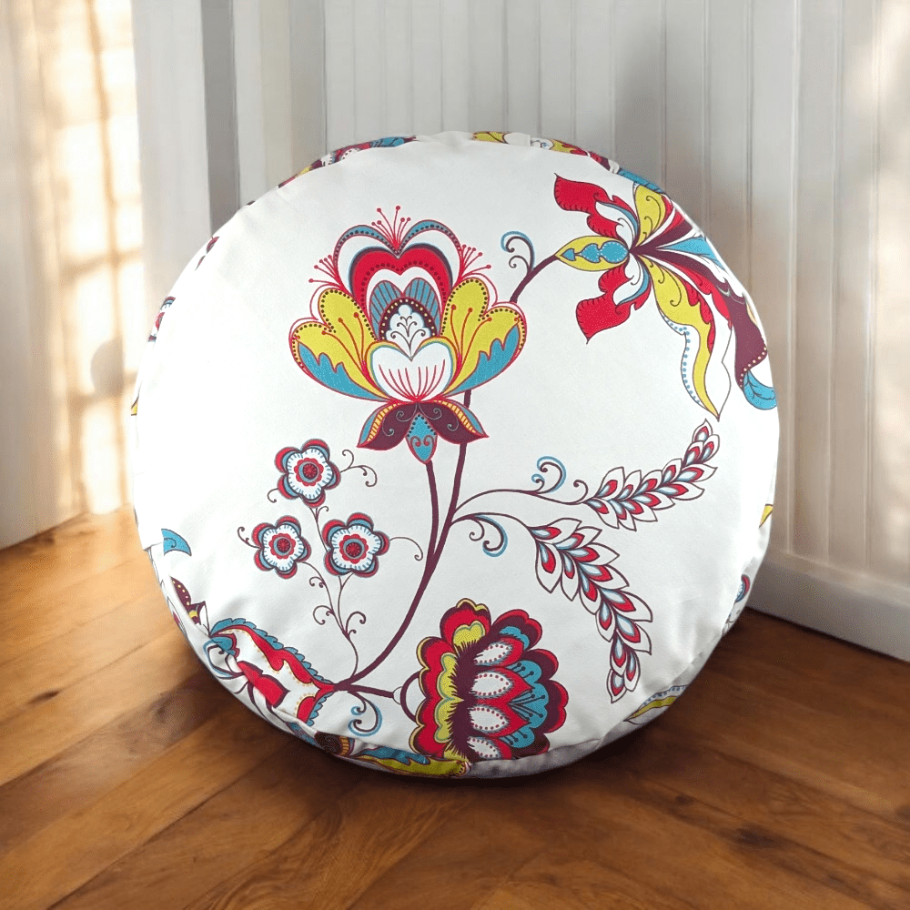 Meditation cushion with removable cotton cover