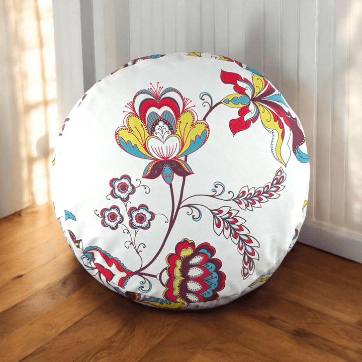 Meditation cushion with removable cotton cover