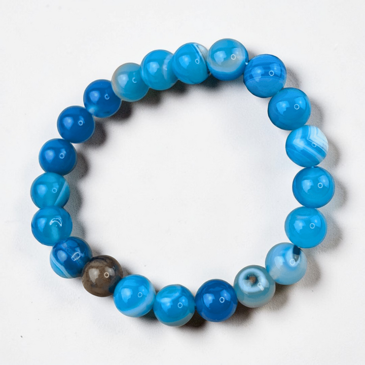 Authentic dyed blue agate bracelet for emotional balance