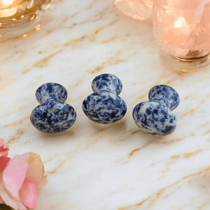 Natural Blue Spotted Jasper massage tool for self-care