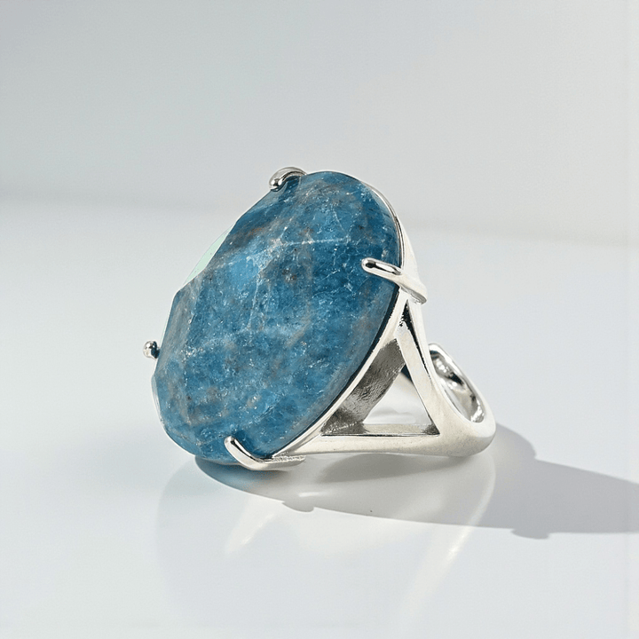 blue apatite psychic development ring for third eye. Shop in-store or online now with Zen Collection Crystal Store Canada.