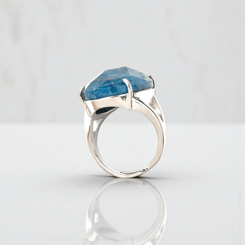 blue apatite psychic development ring for third eye. Shop in-store or online now with Zen Collection Crystal Store Canada.