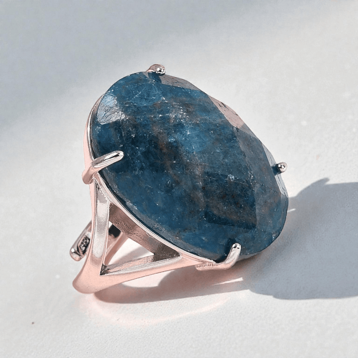 blue apatite psychic development ring for third eye. Shop in-store or online now with Zen Collection Crystal Store Canada.