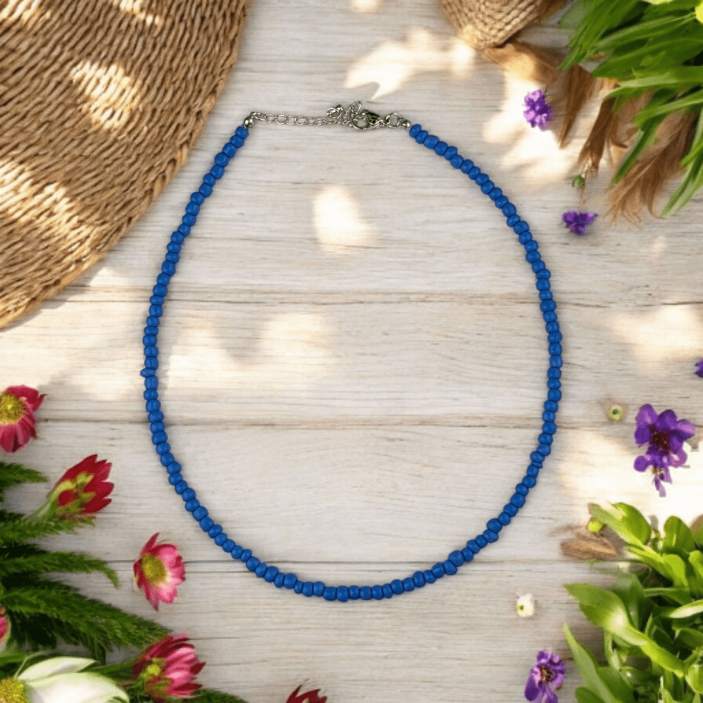 adjustable glass bead necklace for women