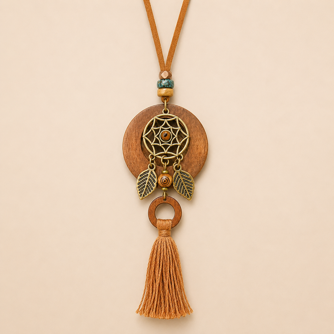 Boho Dreamcatcher Suede Necklace - Main View | Zen Collection Metaphysical Store