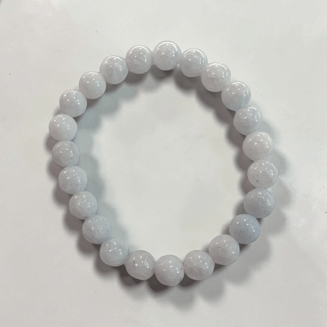 Celestite stretch bracelet for peace and spiritual guidance available in-store or online at Zen Collection Metaphysical Stores Barrie Ontario 
