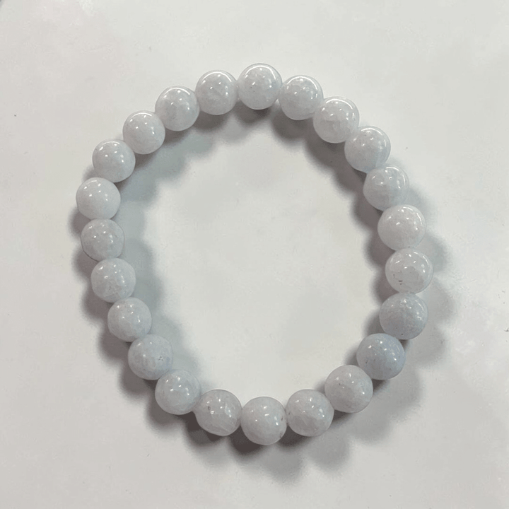 Celestite stretch bracelet for peace and spiritual guidance available in-store or online at Zen Collection Metaphysical Stores Barrie Ontario 