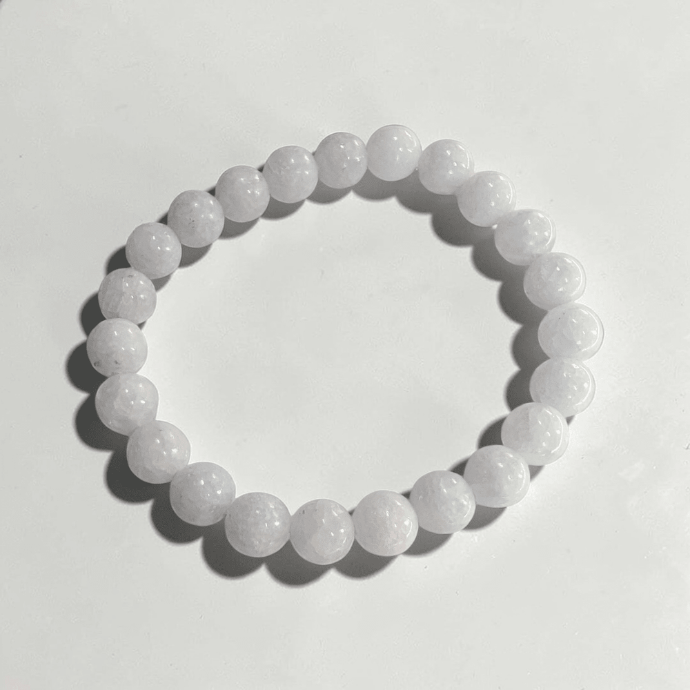 Celestite stretch bracelet for peace and spiritual guidance available in-store or online at Zen Collection Metaphysical Stores Barrie Ontario 