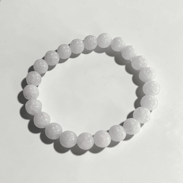 Celestite stretch bracelet for peace and spiritual guidance available in-store or online at Zen Collection Metaphysical Stores Barrie Ontario 