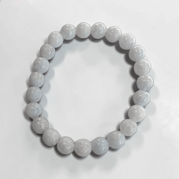 Celestite stretch bracelet for peace and spiritual guidance available in-store or online at Zen Collection Metaphysical Stores Barrie Ontario 