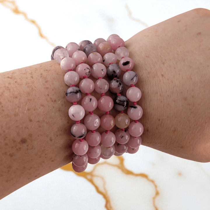 cherry blossom crystal mala 8mm available at Zen Collection Metaphysical Store Canada