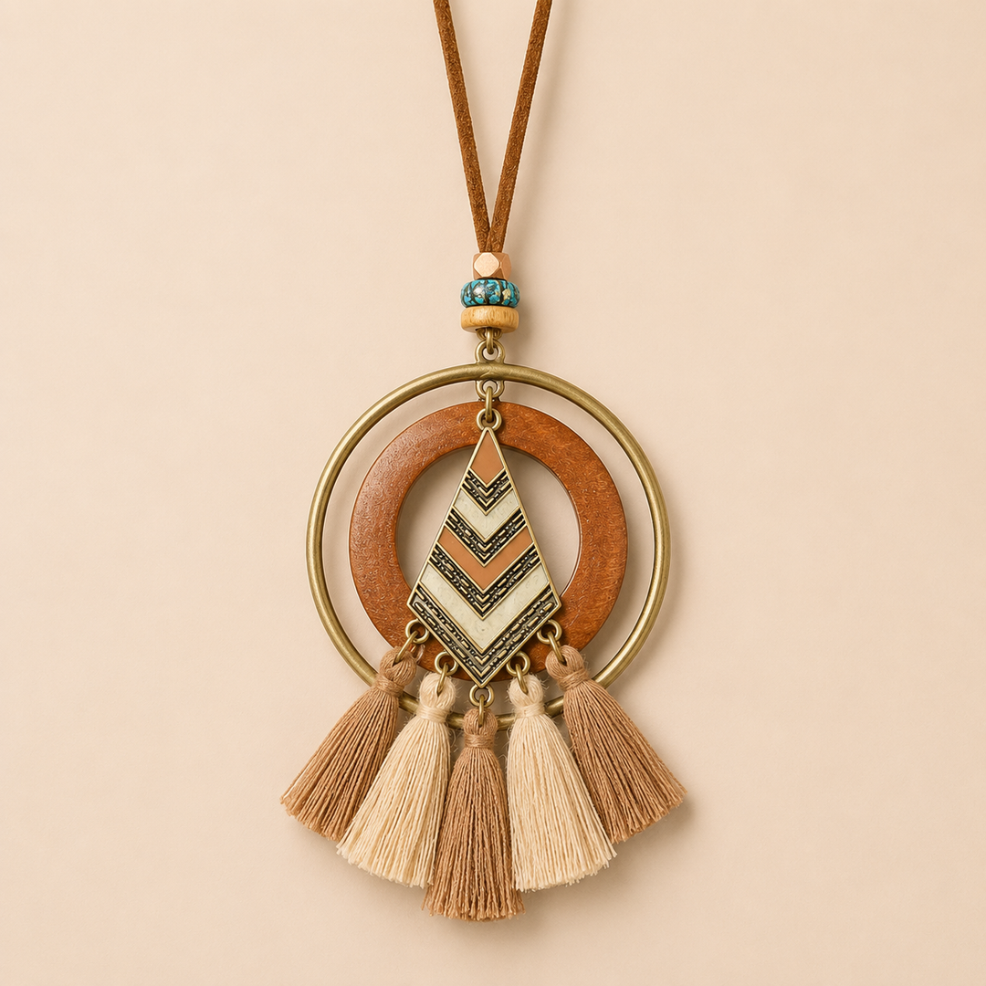 Chevron Boho Suede Necklace - Main View | Zen Collection Metaphysical Store
