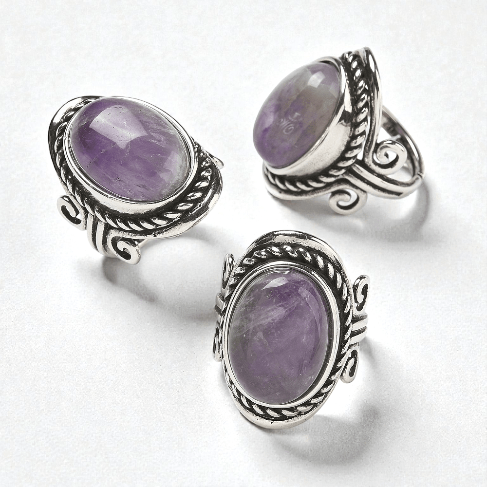 Amethyst Crystal ring for intuition and mental clarity. Shop In-store or Online Now with Zen Collection Metaphysical Store in Barrie 